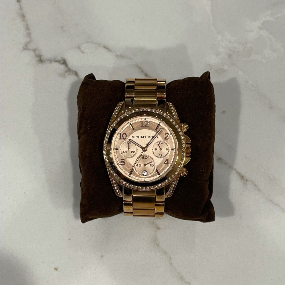 Michael Kors Rose Gold Watch with Crystal - worn only a handful